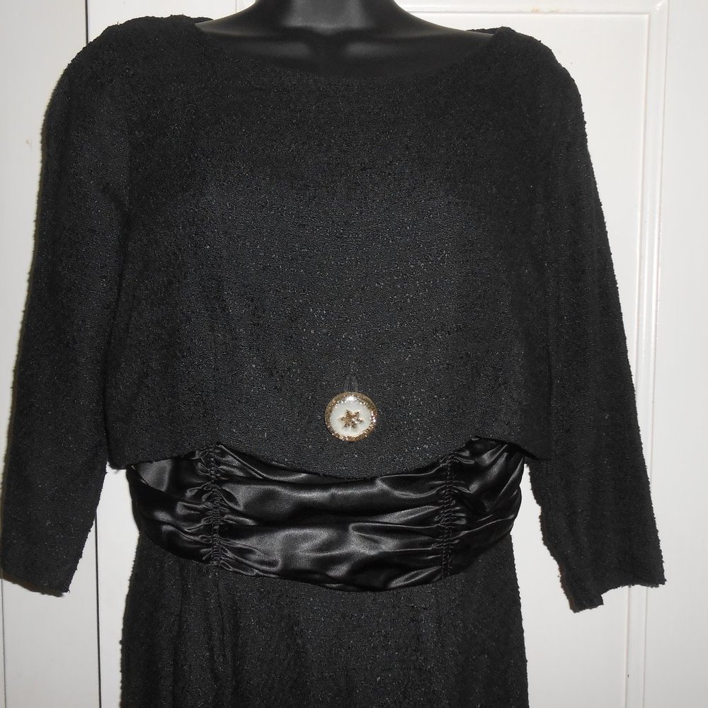 60's BLACK JACKIE O STYLE DRESS